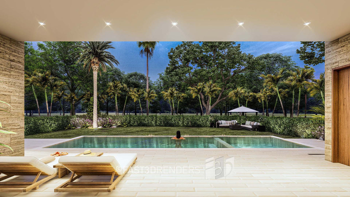 Diseño 3D de Piscina/Patio/Jardinería