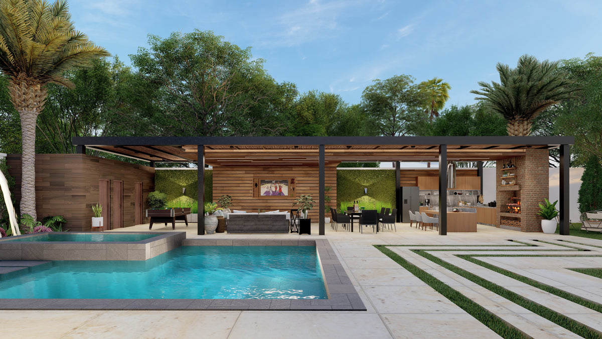 Renderizado 3D de Piscina/Jacuzzi