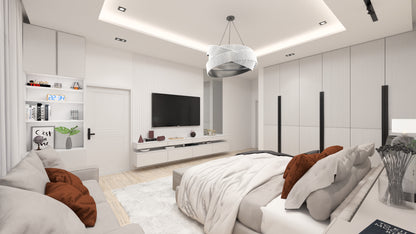 Renderizado 3D Interior de Dormitorio