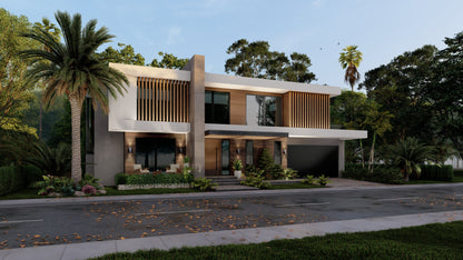 Diseño 3D de Fachadas: Renders de 4 Fachadas + Patio