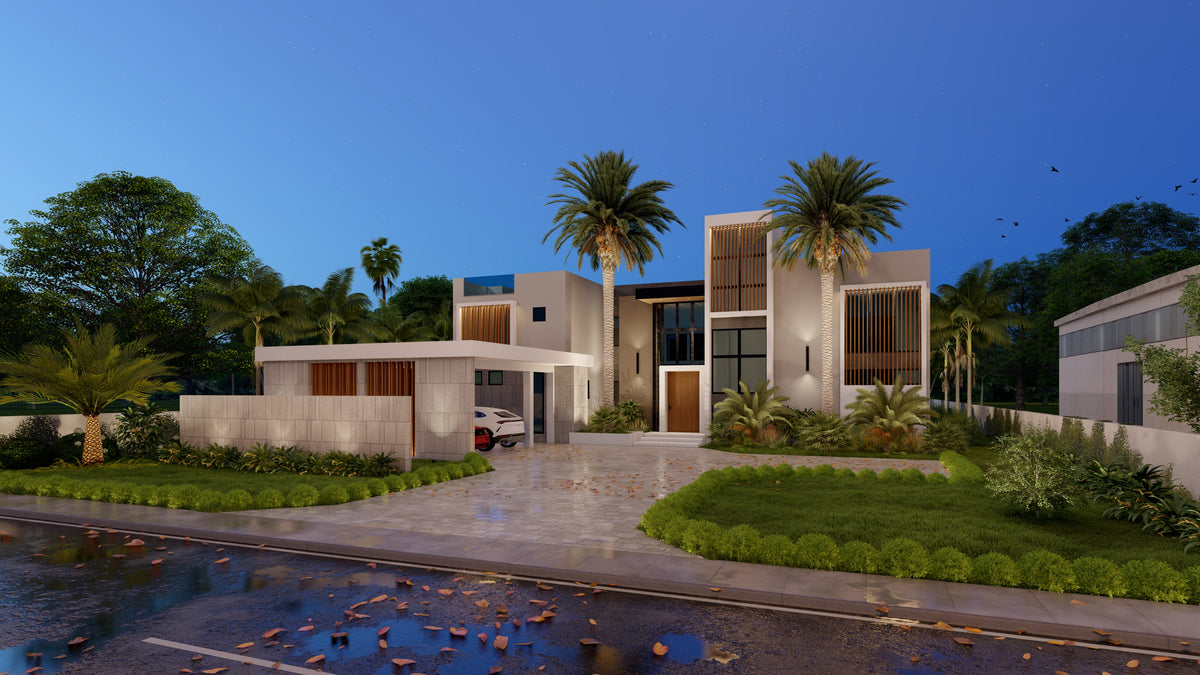 Diseño 3D de Fachadas: Renders de 4 Fachadas + Patio