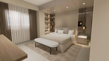 Renderizado 3D Interior de Dormitorio