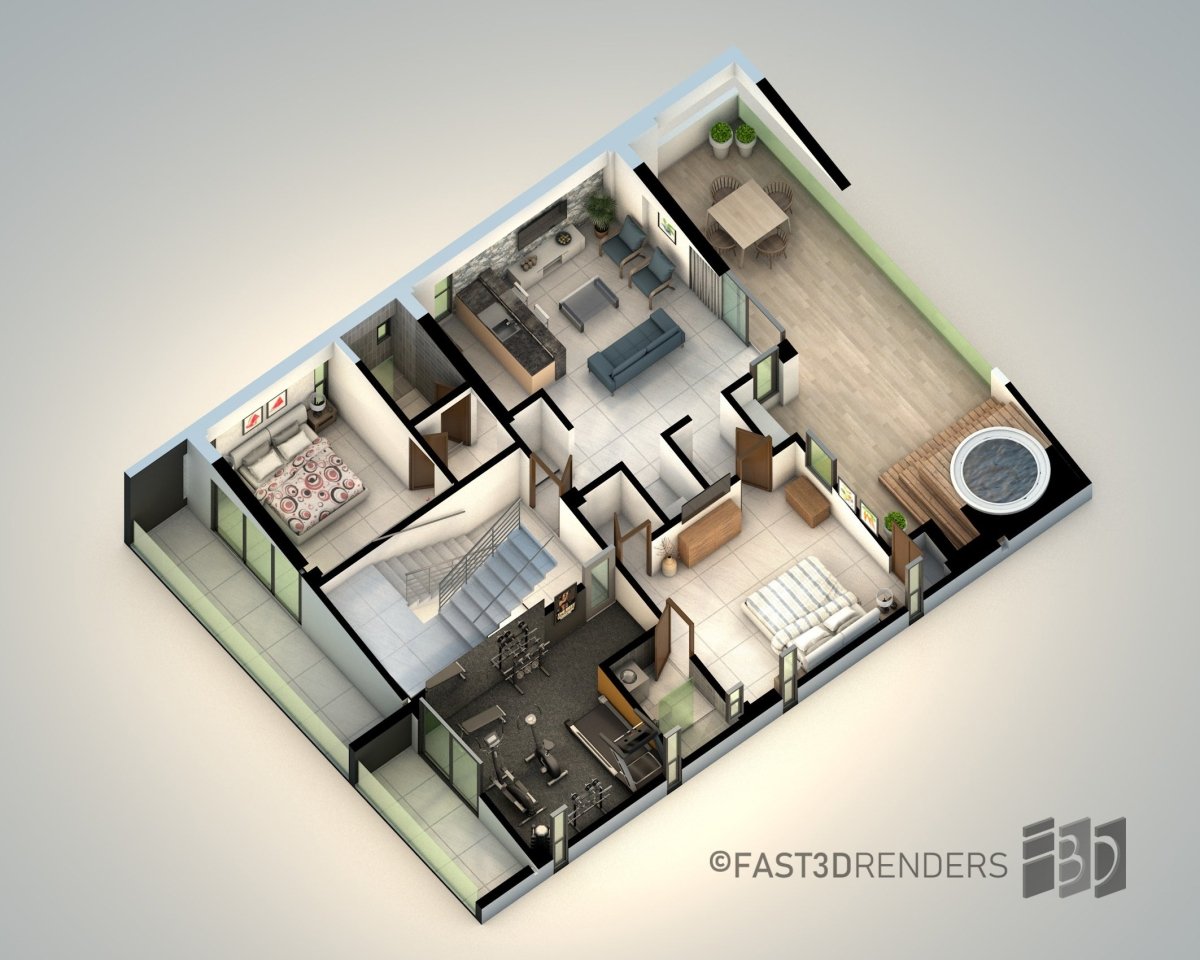 Planta 3D Renderizada - Fast 3D Renders